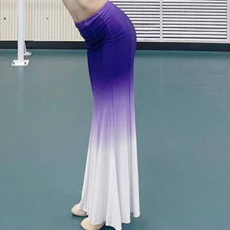 It's a purple and white dress